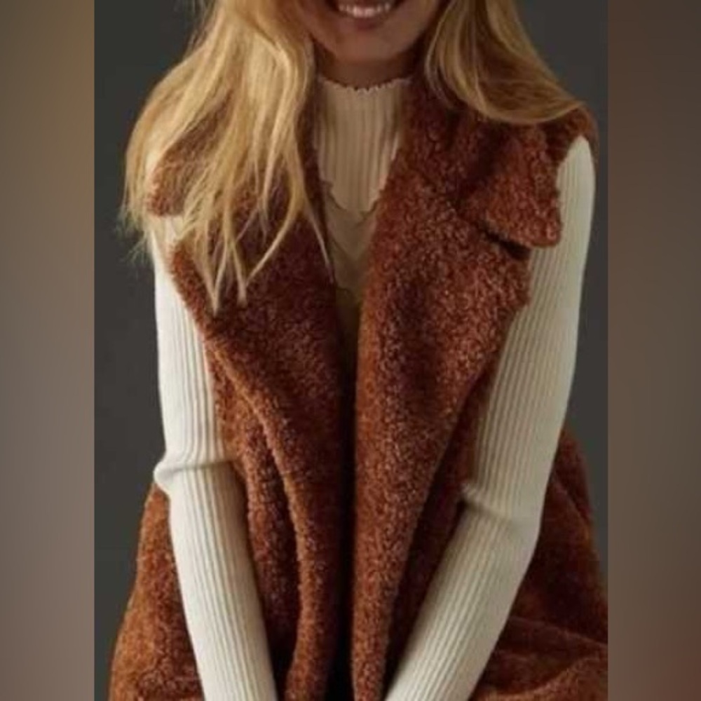 Pilcro by Anthropologie Teddy Faux‎ Sherpa Vest One Size